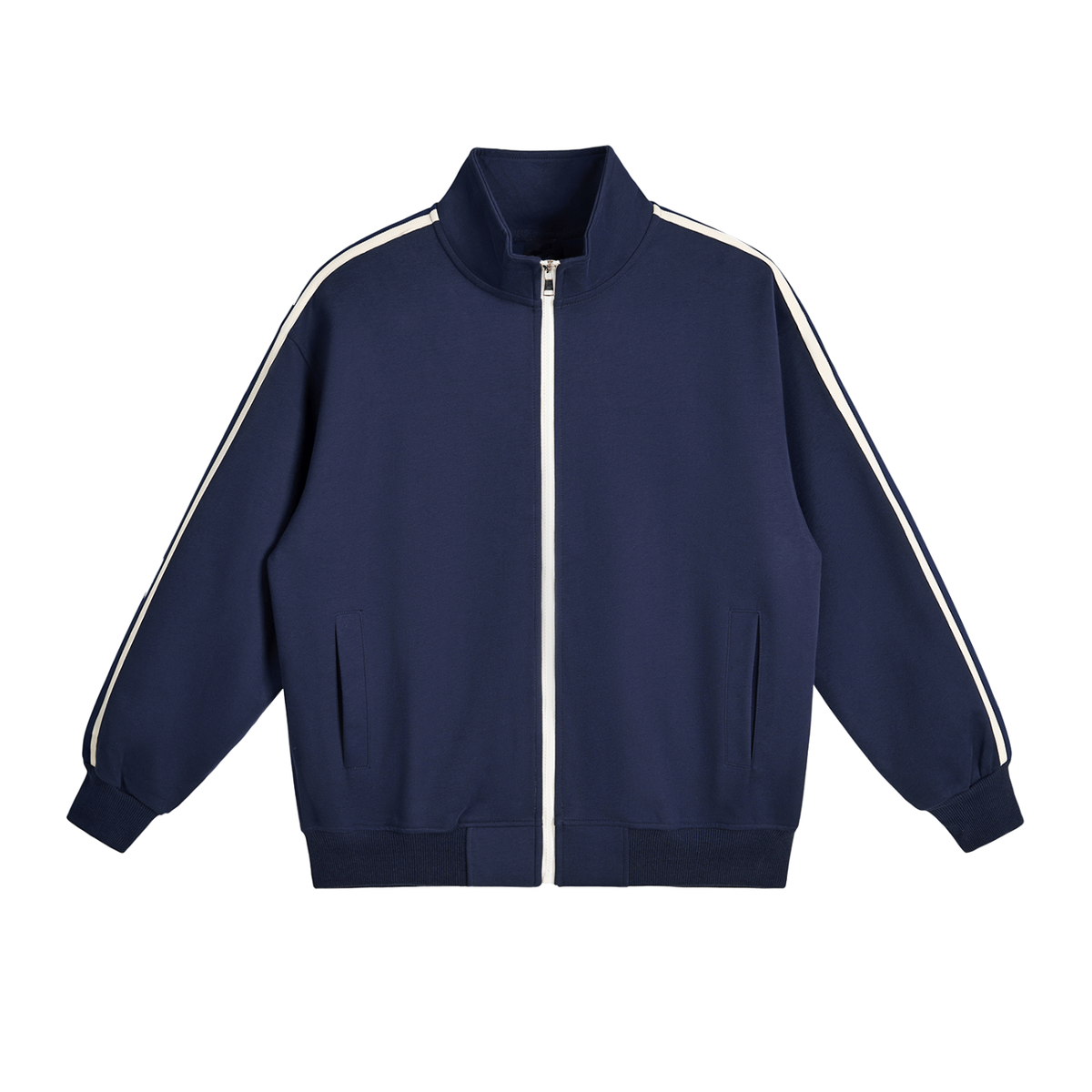 Contrast Side-Stripe Stand Collar Jacket – Customisable