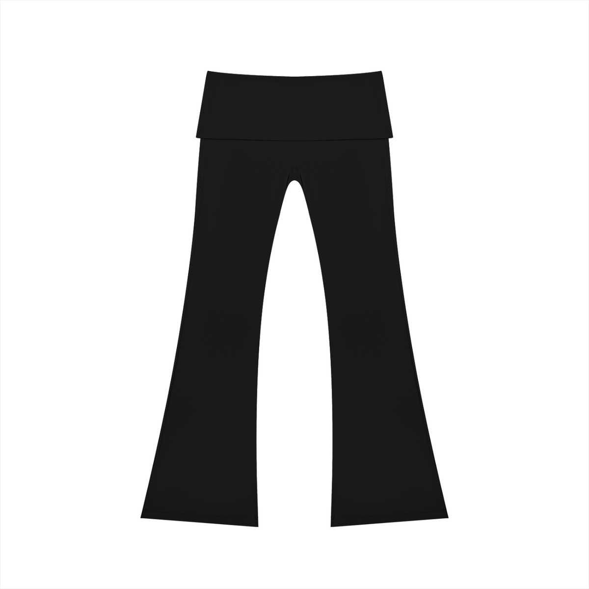 High Rise Flared Yoga Pants flared hem detail