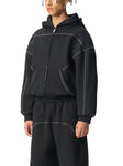 Contrast-Stitched-Boxy-Fleece-Zip-Hoodie-grey-black-customisable