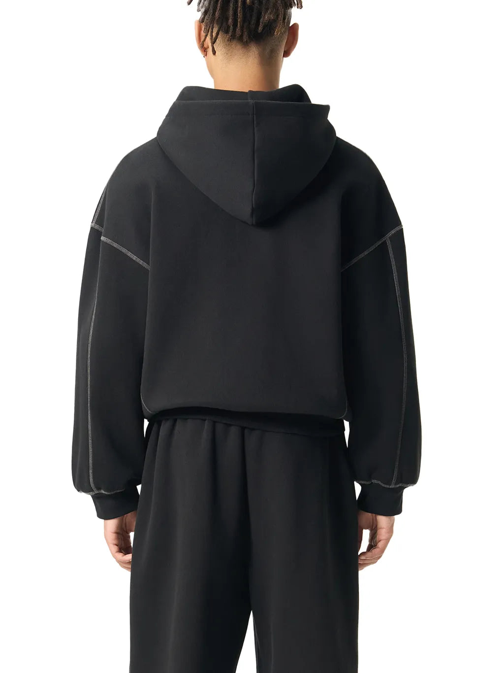 Contrast-Stitched-Boxy-Fleece-Zip-Hoodie-grey-black-customisable