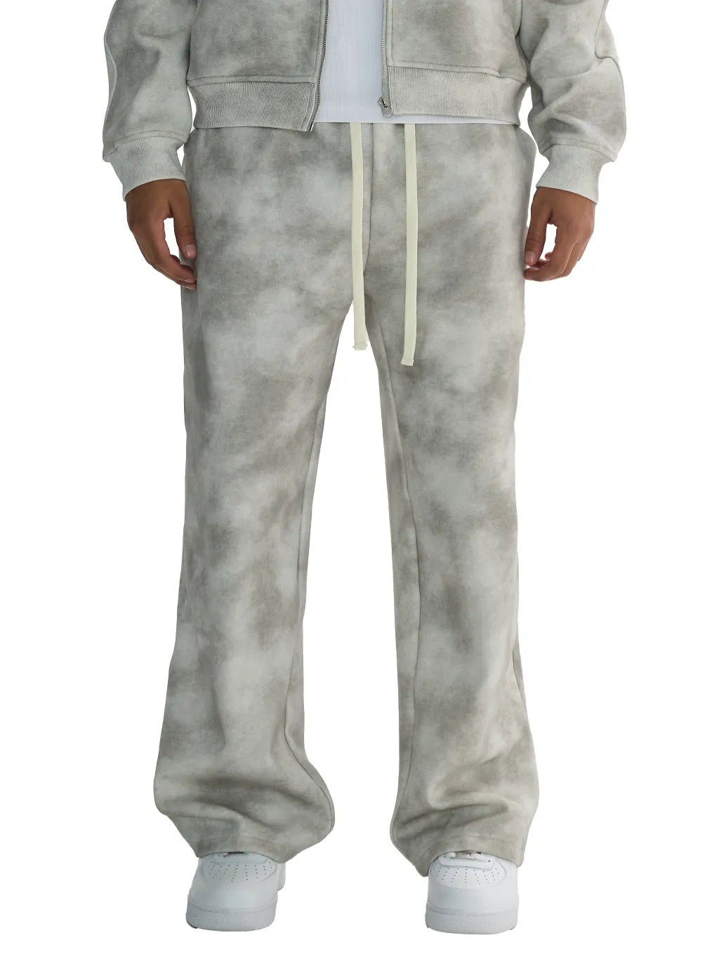 Dirty-Washed-Fleece-Sweatpants-white-gray-sportswear-menswear-tracksuit-customisable
