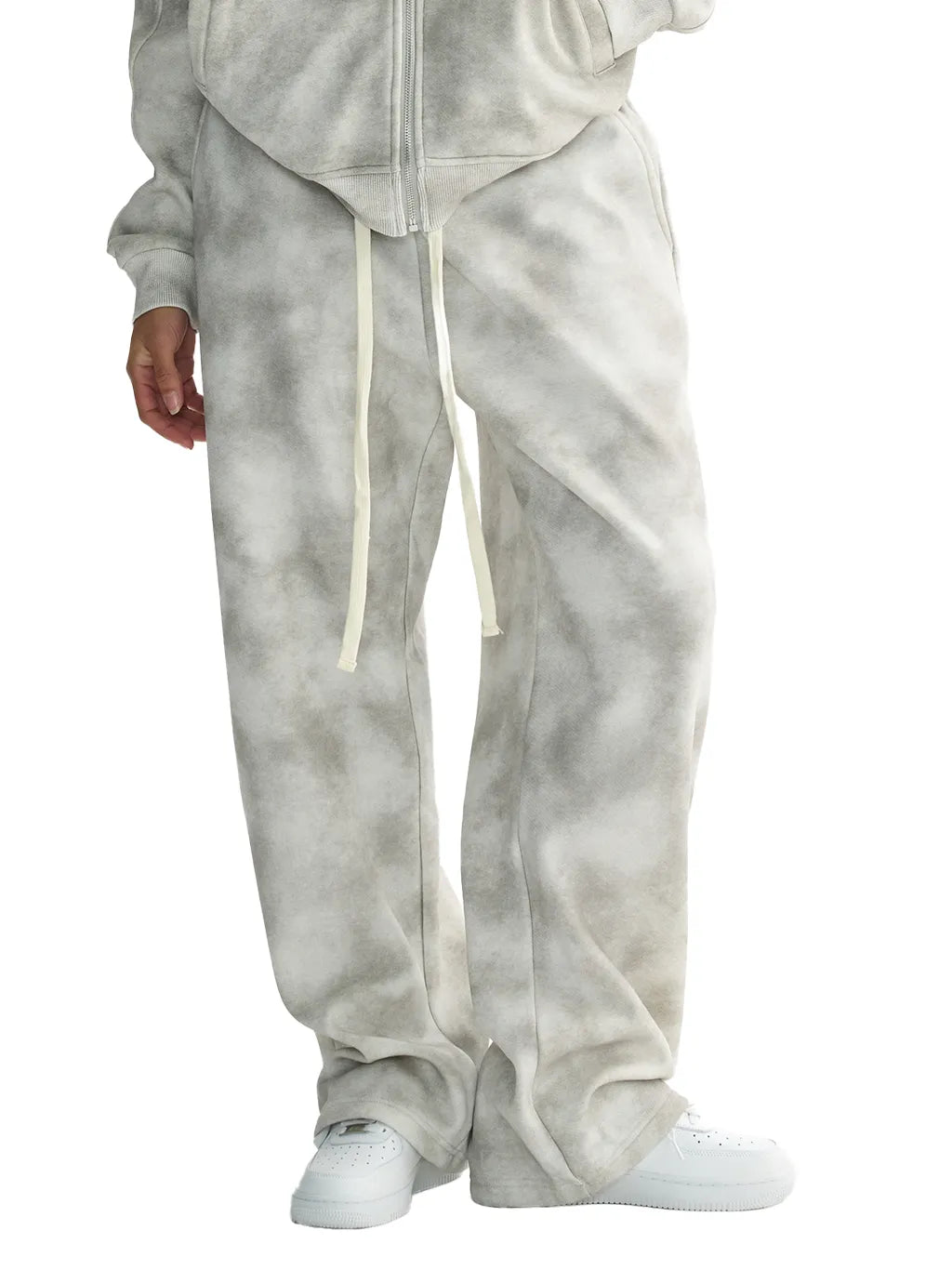 Dirty-Washed-Fleece-Sweatpants-white-gray-sportswear-menswear-tracksuit-customisable