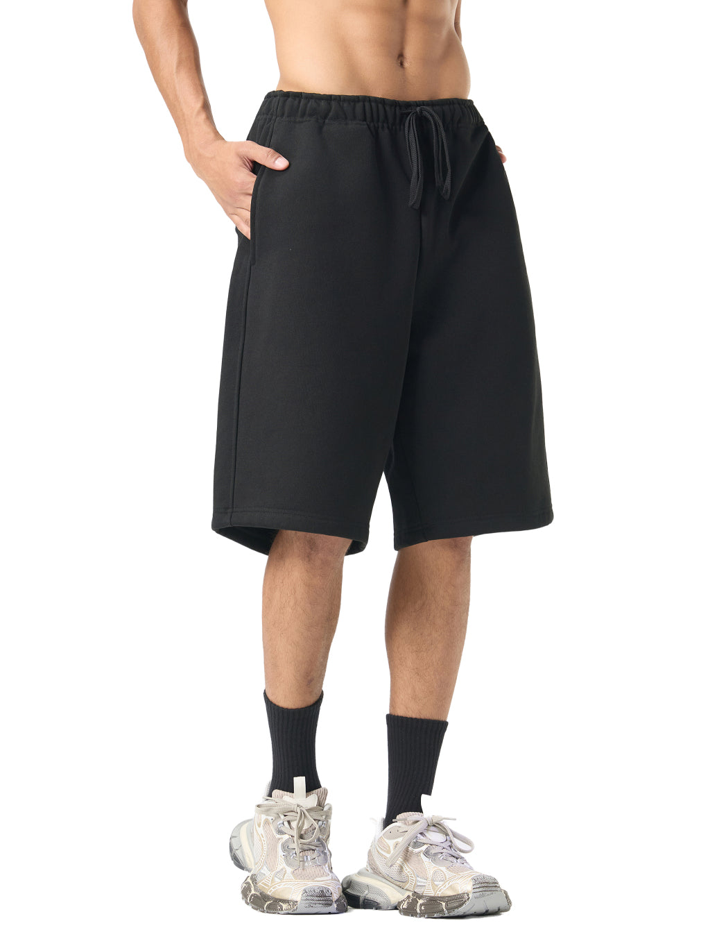 Essential-Heavyweight-Fleece-Shorts-in-black-grey-white-blue-khaki-rown-customisable 