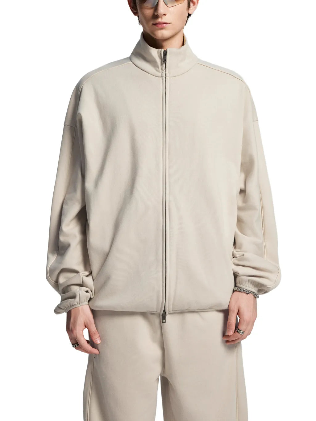 Essential-Heavyweight-Stand-Collar-jacket-emns-womens-unisex-sports-zipper-jacket-cream-white-black-gray-customisable