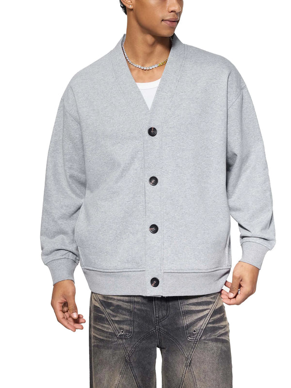 Essential-Heavyweight-Sweat-Cardigan-for-men-grey-black-customisable