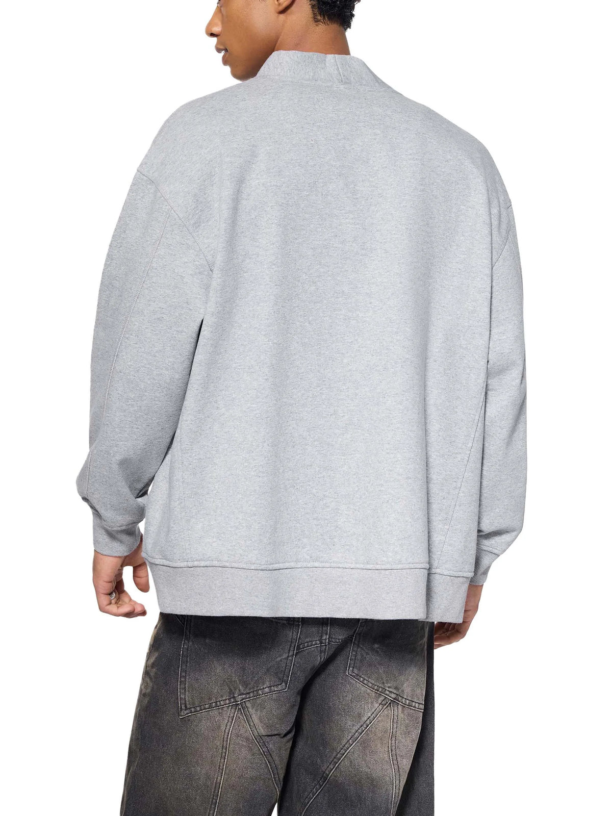 Essential-Heavyweight-Sweat-Cardigan-for-men-grey-black-customisable