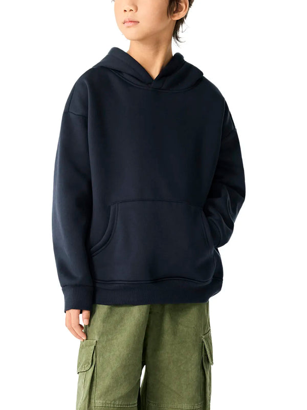 Essential-Kids-Fleece-Hoodie-in-red-black-navy-green-blue-customisable
