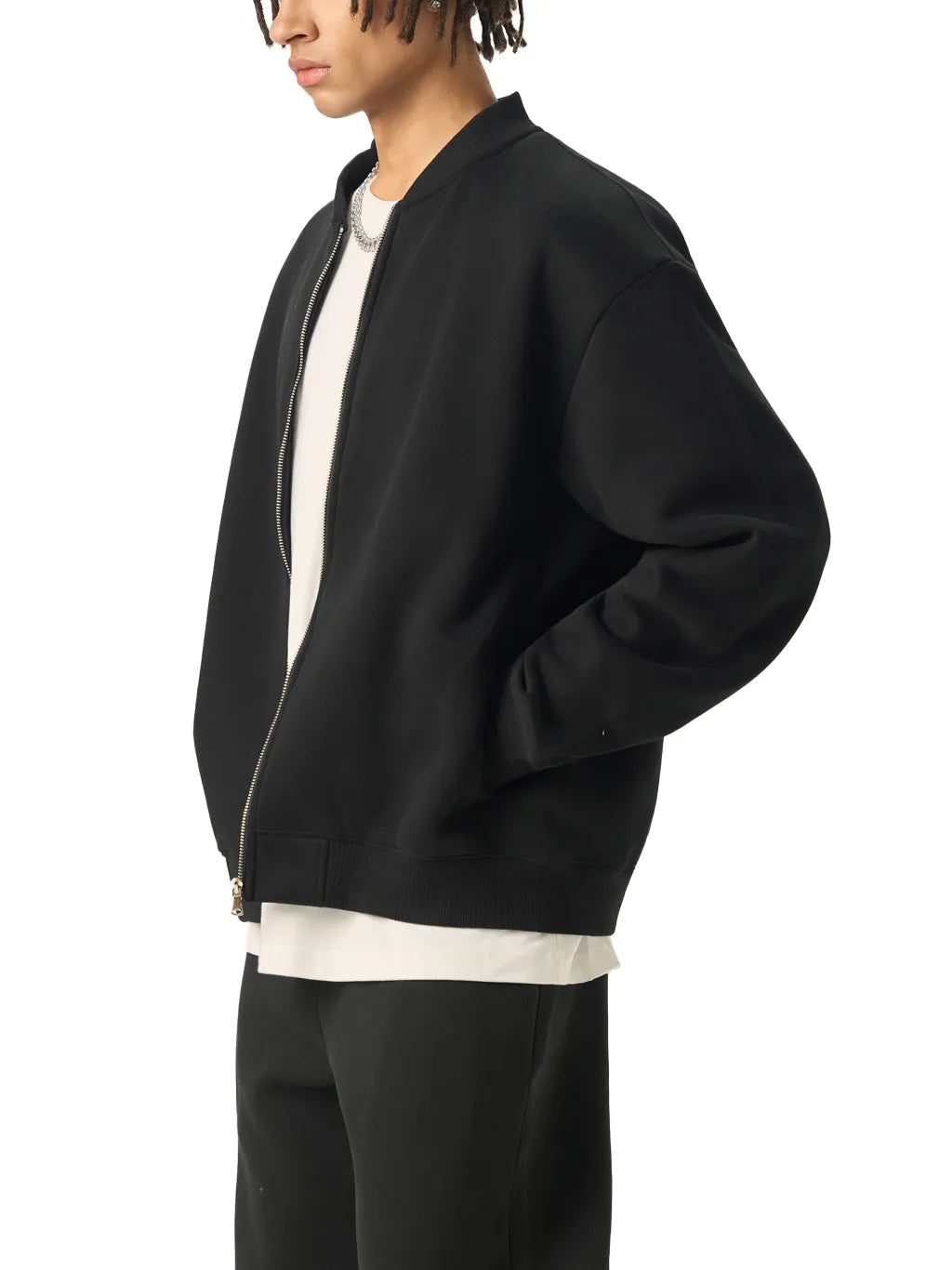 Essential-Zip-Up-Fleeced-Varsity-Jacket-mens-womens-unisex-black-navy-customisable