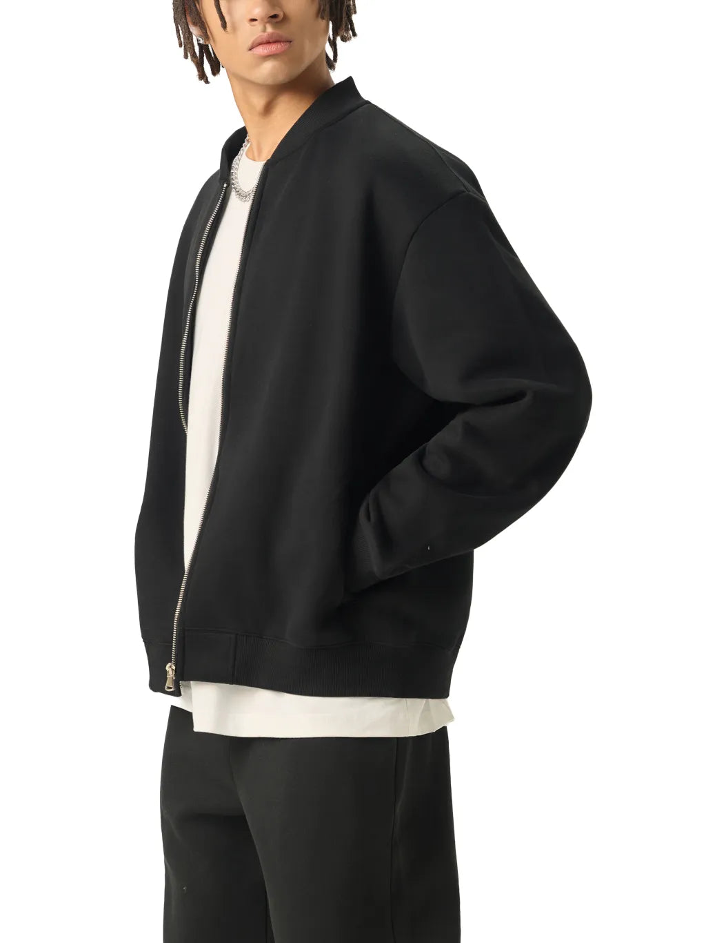 Essential-Zip-Up-Fleeced-Varsity-Jacket-mens-womens-unisex-black-navy-customisable