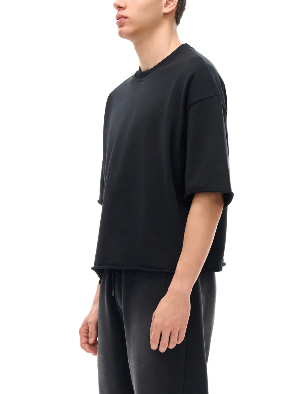 French-Terry-Raw-Edge-T-Shirt-mens-womens-unisex-black-white