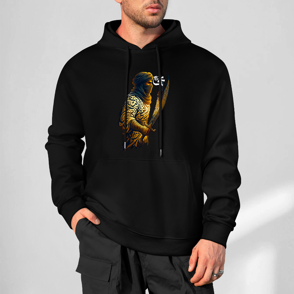 mens-cotton-hoodie-with-ali-warrior-haider-print-in-black-white-magenta-crimson-grey-navy-greyblue-apricot-bordeux-purple