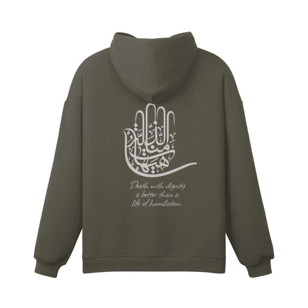 Unisex Pure Cotton Heavyweight High Collar Hoodie - "313 Death With Dignity Is Better Than A Life Of Humiliation"