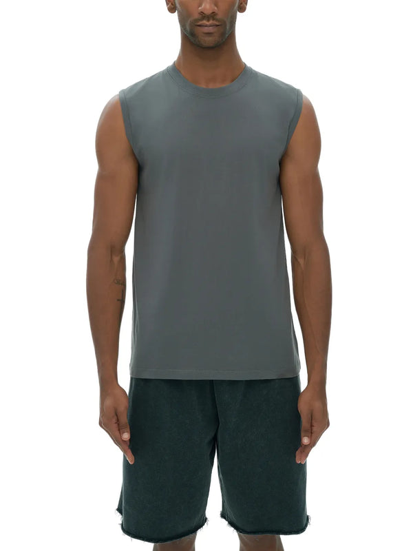 Men's-Sleeveless-Cotton-Tank-Top-black-gray-white-customisable
