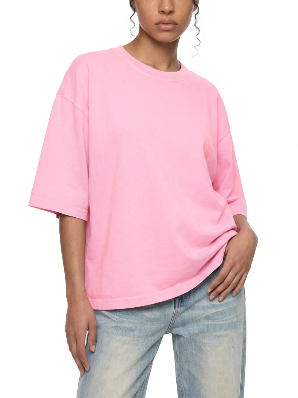 mens-womens-unisex-Mineral-Wash-Boxy-Cotton-T-Shirt-in-black-white-navy-purple-cream-apricot