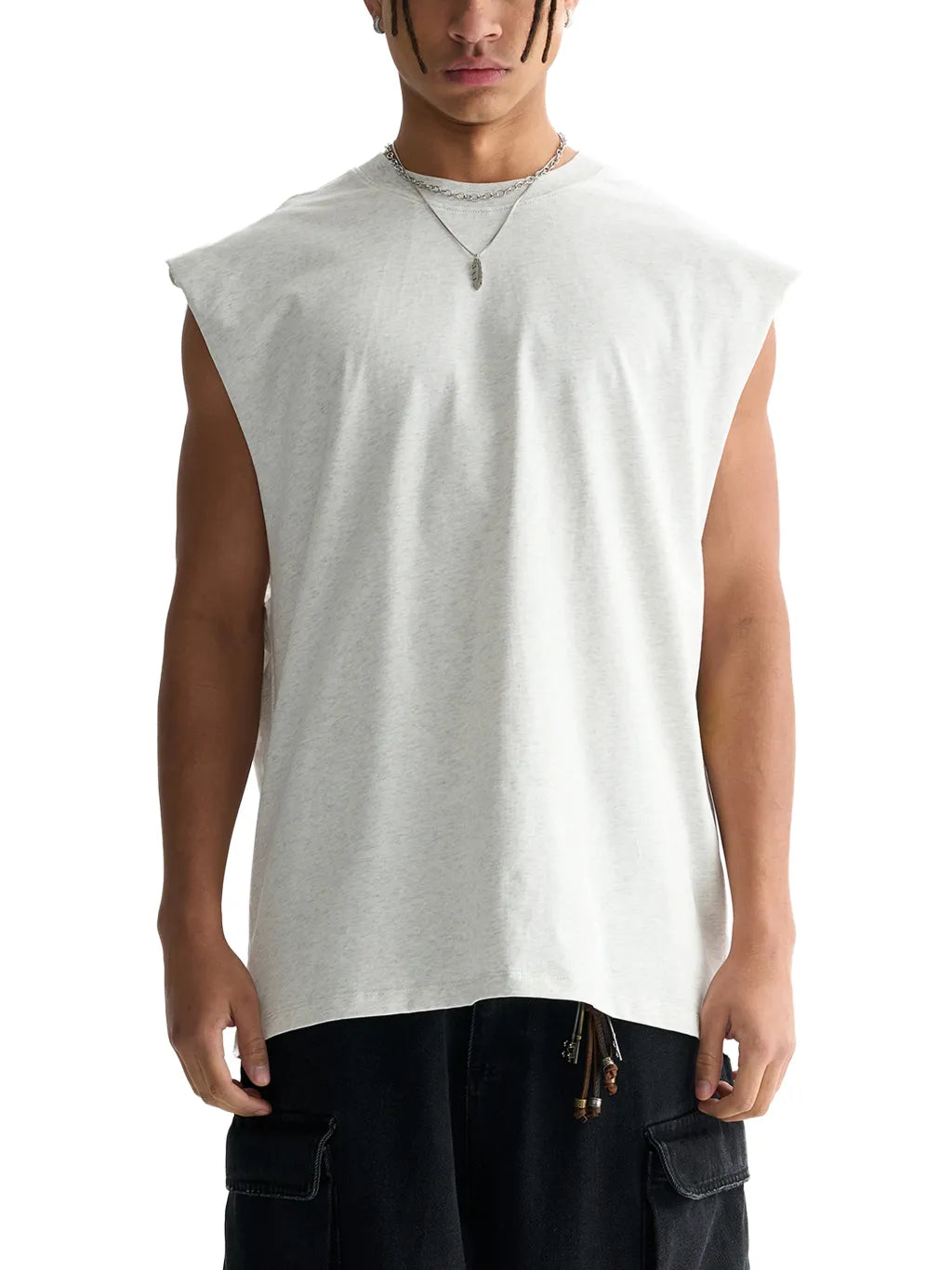 MENS-WOMENS-unisex-Raw-Edge-Cotton-Tank-Top-customisable gym-vest
