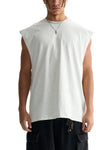 MENS-WOMENS-unisex-Raw-Edge-Cotton-Tank-Top-customisable gym-vest