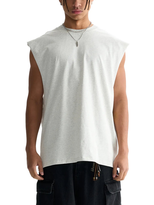 MENS-WOMENS-unisex-Raw-Edge-Cotton-Tank-Top-customisable gym-vest