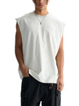 MENS-WOMENS-unisex-Raw-Edge-Cotton-Tank-Top-customisable gym-vest