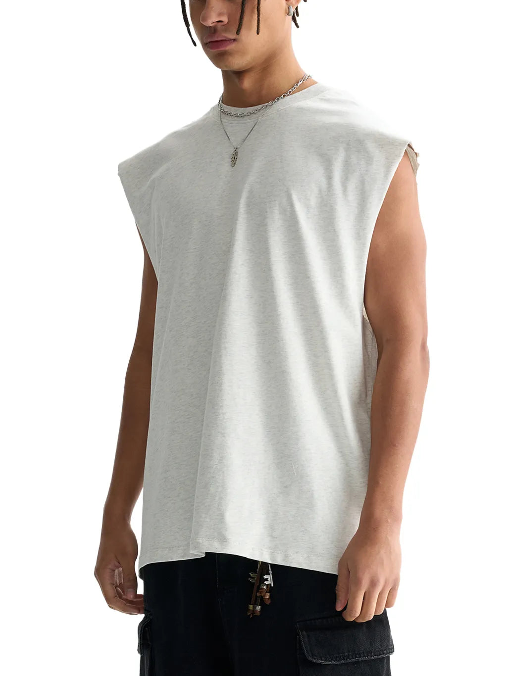MENS-WOMENS-unisex-Raw-Edge-Cotton-Tank-Top-customisable gym-vest