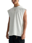 MENS-WOMENS-unisex-Raw-Edge-Cotton-Tank-Top-customisable gym-vest