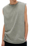 Snow Washed Frayed Hem Tank Top