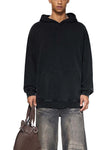 Snow Washed Loose Cotton Hoodie