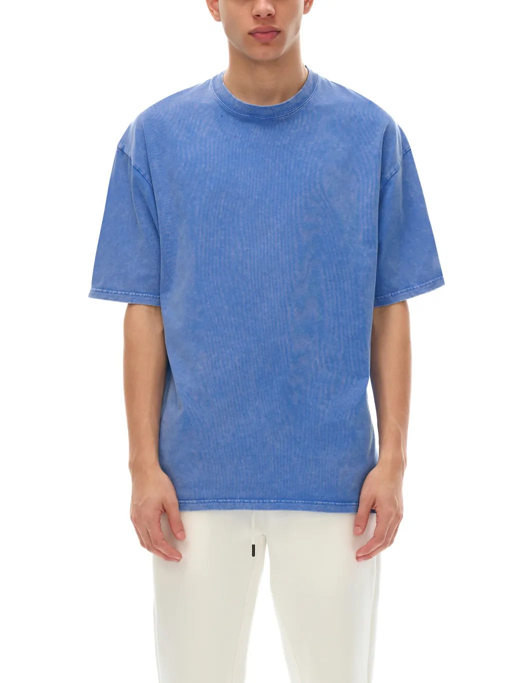 snow-washed-unisex-oversized-cotton-t-shirt-in-blackblue-white-red-pink-green-brown-navy-purple-customisable