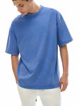 snow-washed-unisex-oversized-cotton-t-shirt-in-blackblue-white-red-pink-green-brown-navy-purple-customisable