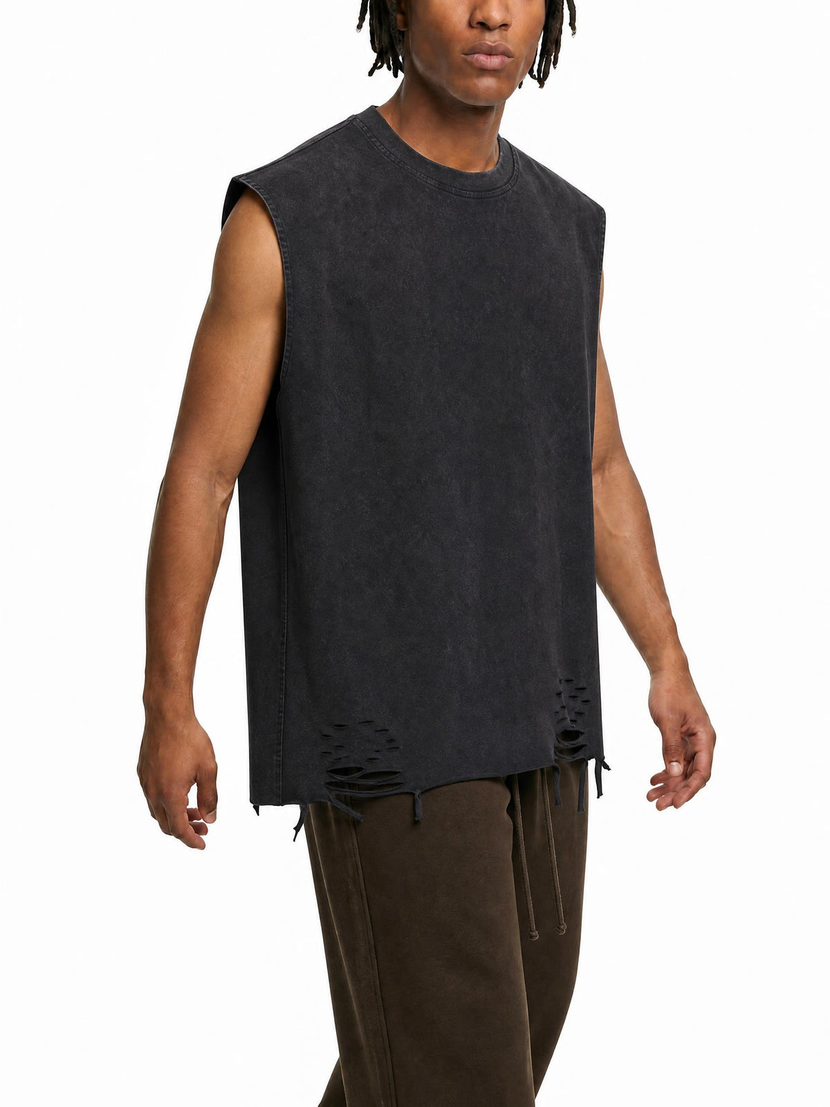 Snow-Washed-Raw-Hem-Tank-Top-mens-womens-unisex-gym-clothing-customisable