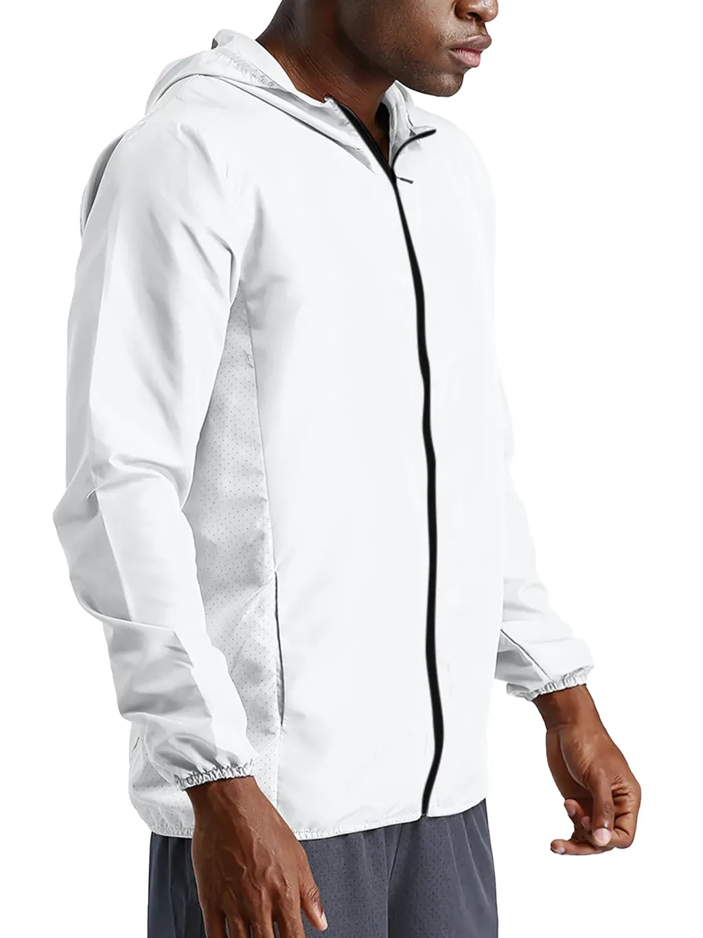 mens-womens-unisex-Soft-Hooded-Sports-Jacket-in-white-gray-black-customisable-sportswear-sports-jacket