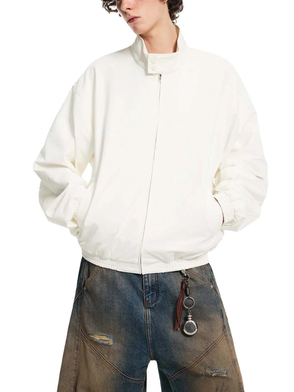 Stand-Collar-Bomber-Jacket-mens-womens-unisex-jacket-in-gray-white-black-customisable