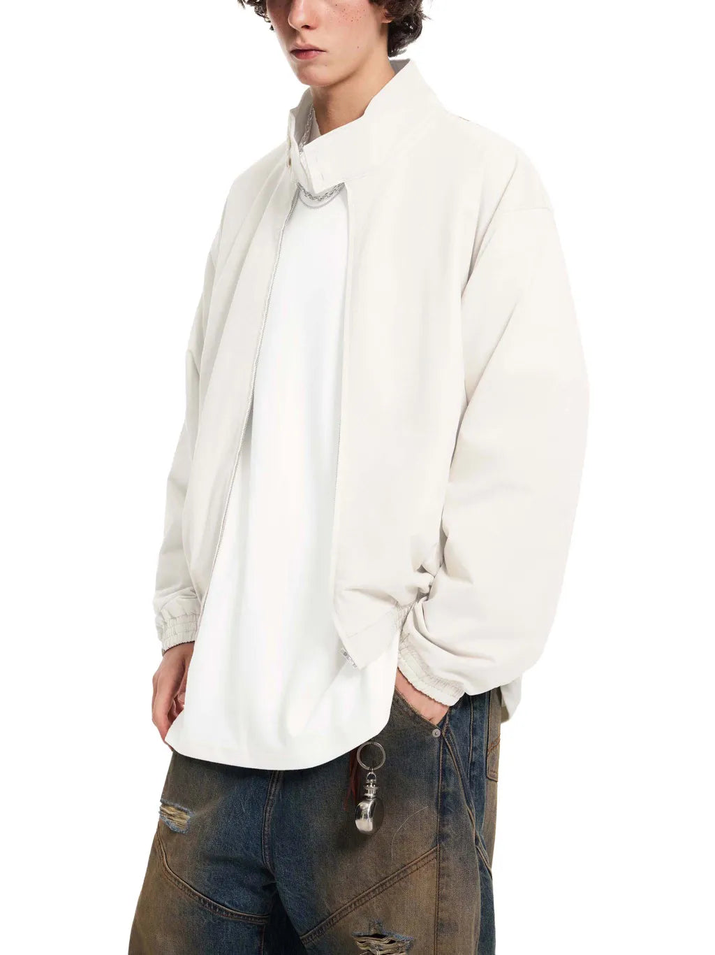 Stand-Collar-Bomber-Jacket-mens-womens-unisex-jacket-in-gray-white-black-customisable
