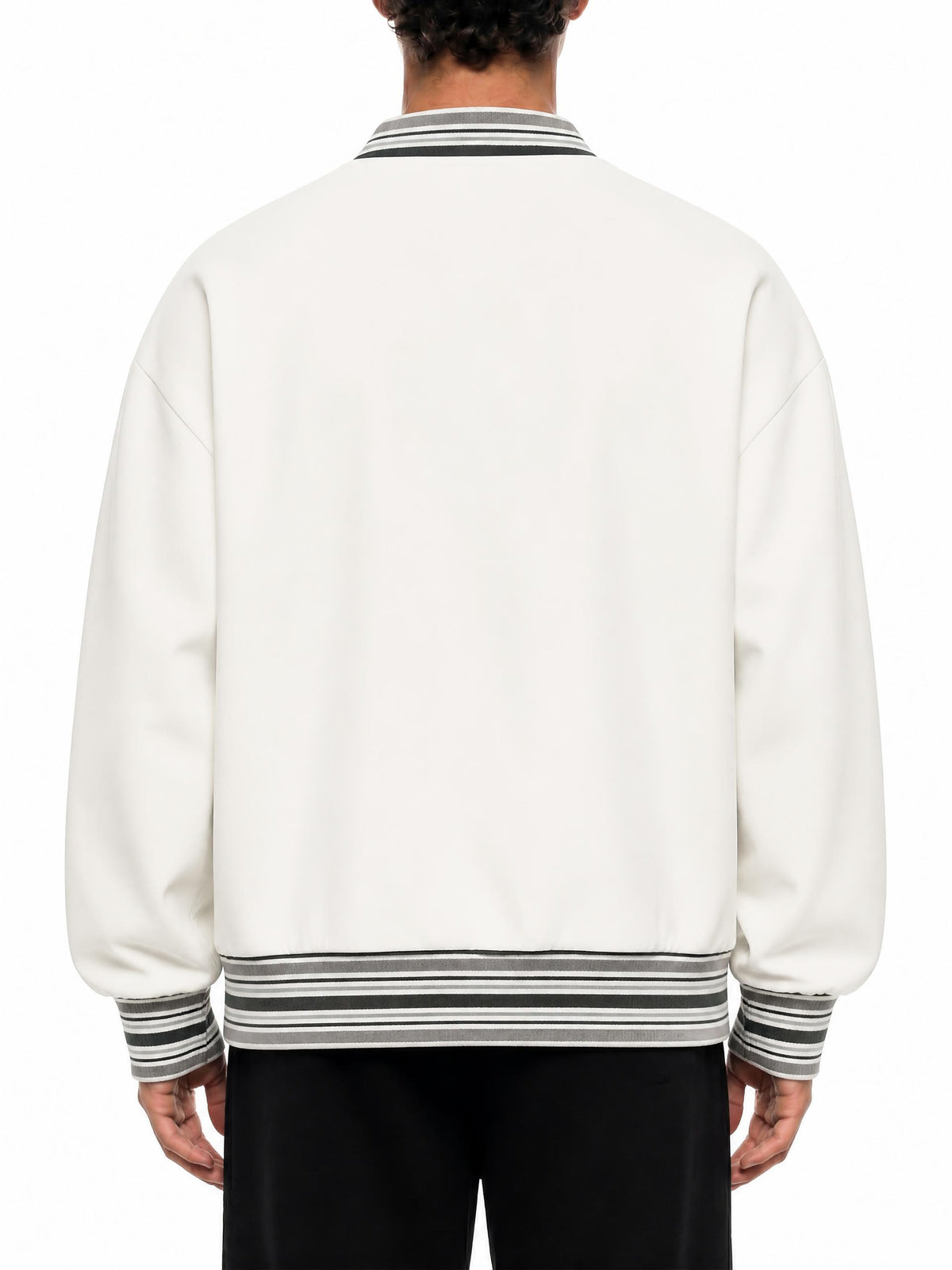Striped-Rib-Collar-Zip-Jacket-mens-womens-gymwear-gym-clothing-white-customisable