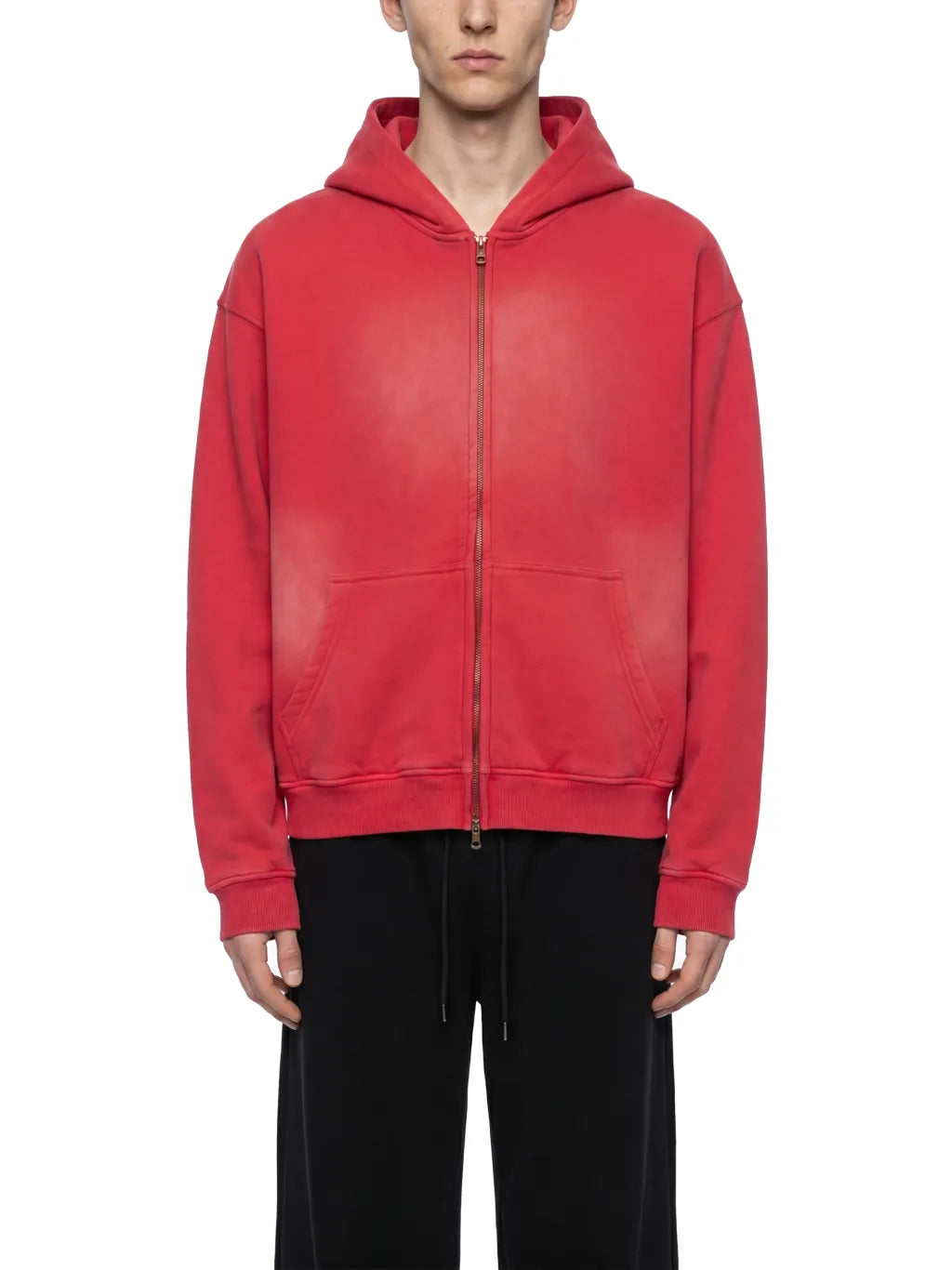 Sunfade Two-way Zipper Boxy Fleece Hoodie
