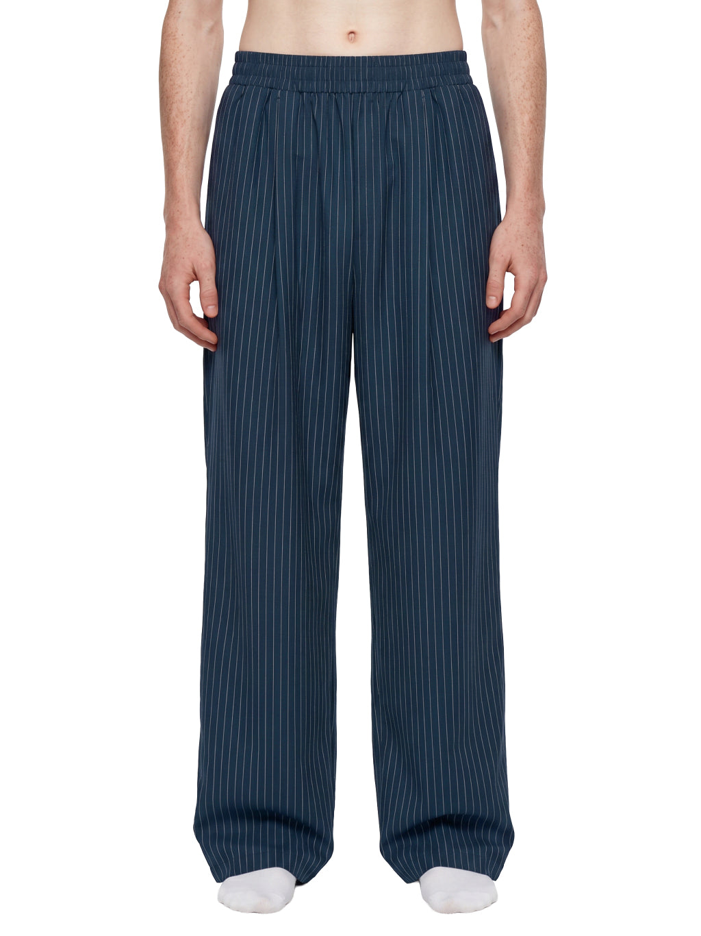 Unisex-Striped-Pleated-Pants-unisex-mens-womens-navy-white-gray-black