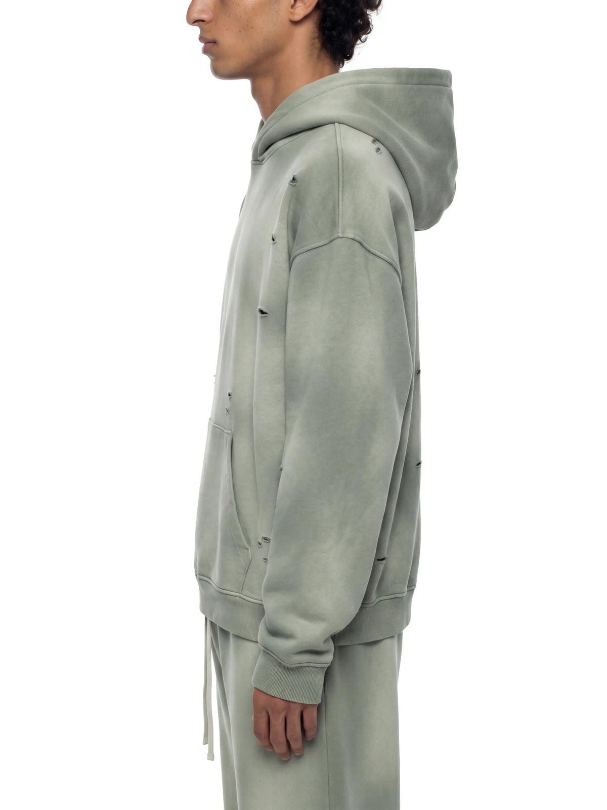 Unisex-Sunfade-Frayed-Fleece-Hoodie-in-green-black-blue-white-brown-coffee-customisable
