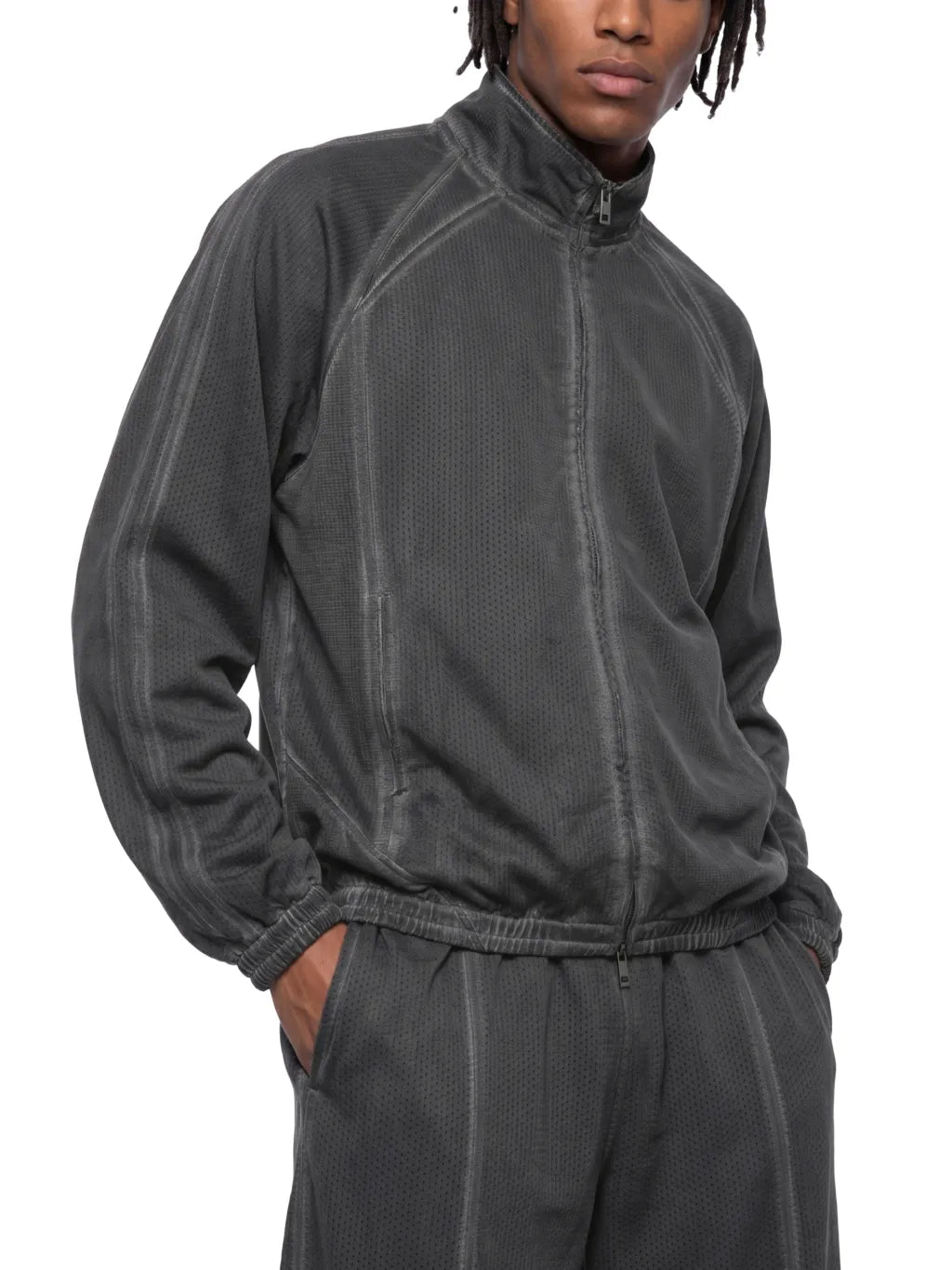 Unisex-Vintage-Wash-Full-Zip-Mesh-Jacket-mens-womens-tracksuit-set-gymwear-blak-gray-customisable