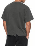 Vintage-Wash-Boxy-Distressed-Hem-T-shirt-mens-womens-unisex-cotton-in-blackwhite-gray-customisable