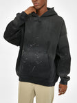 Vintage Washed Frayed Fleece Hoodie