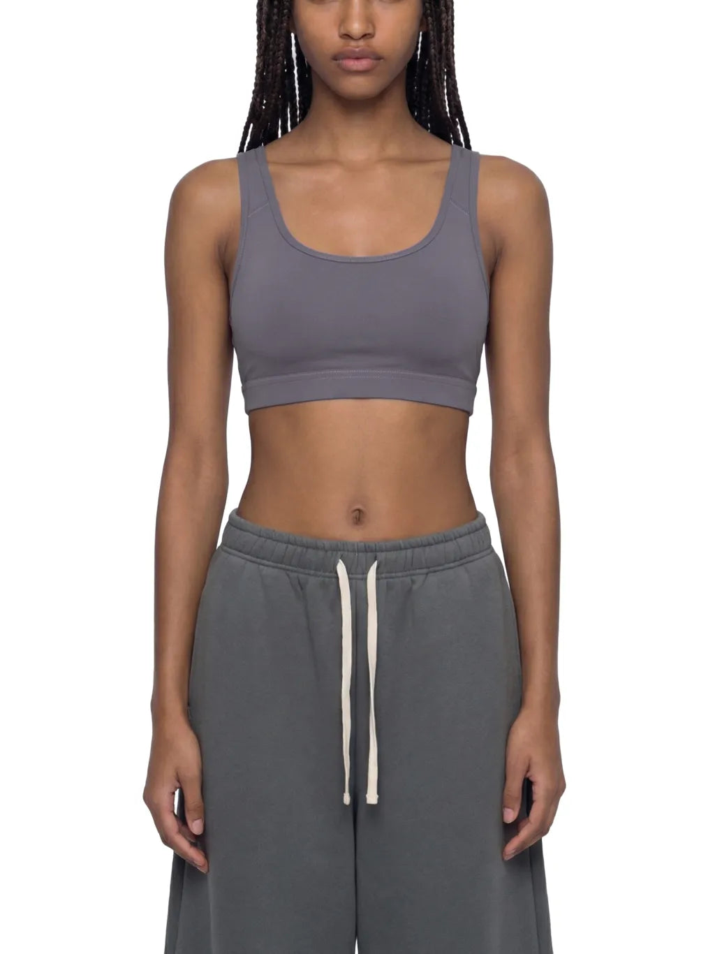 Cropped Sports Bra worn with matching activewear set