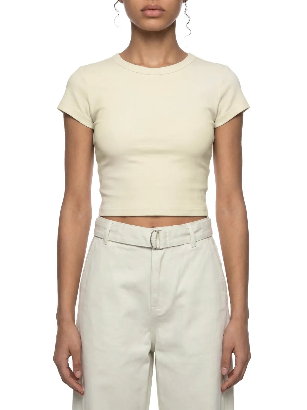 Women's-Cropped -T-Shirt-khaki-black-cream-white-apricot-navy-customisable