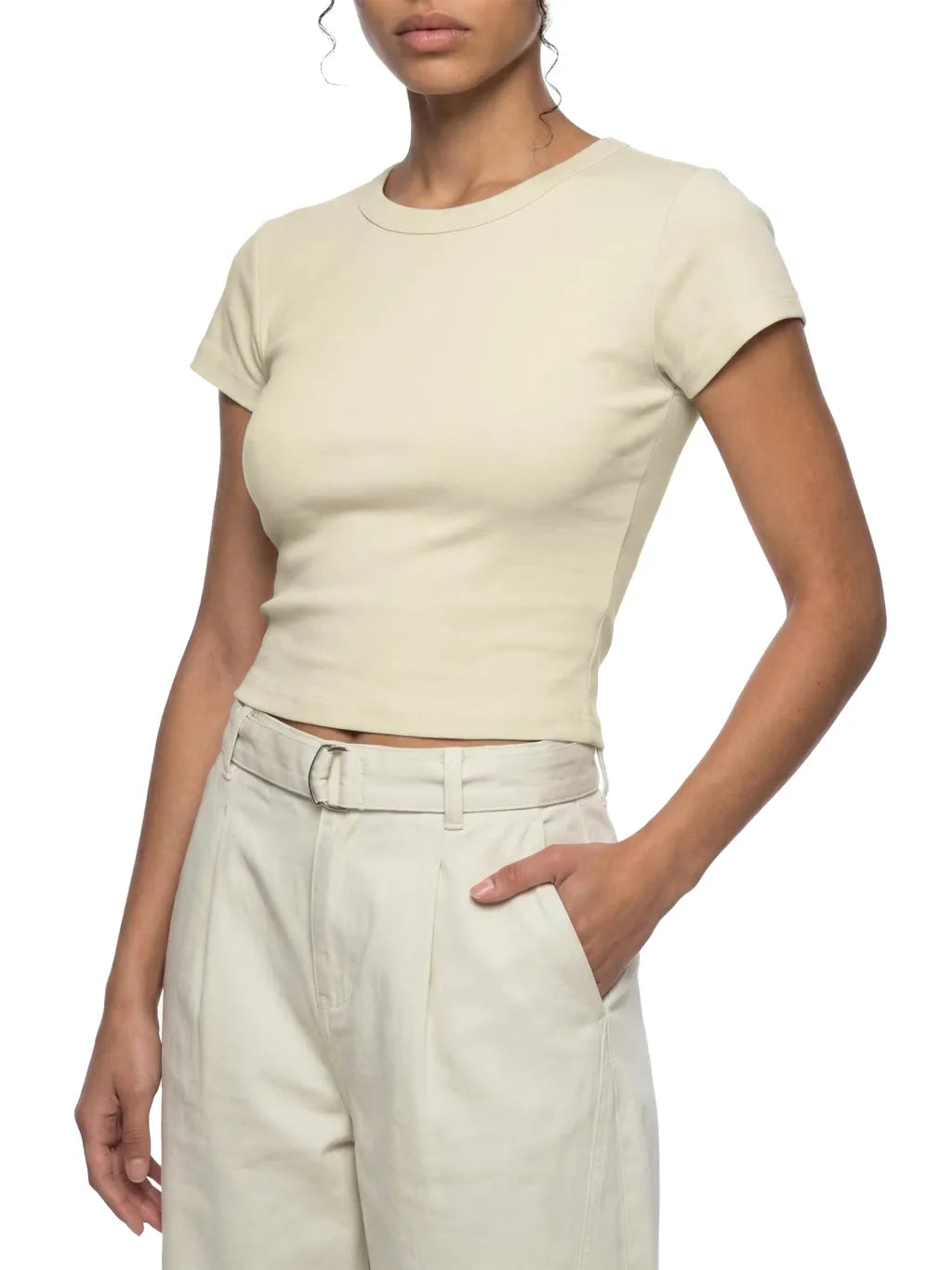 Women's-Cropped -T-Shirt-khaki-black-cream-white-apricot-navy-customisable