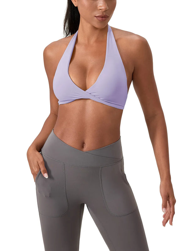 Women's-Pleated-Halter-Sports-Bra-gymbra-gymwear-purple-black-gray-white-customisable