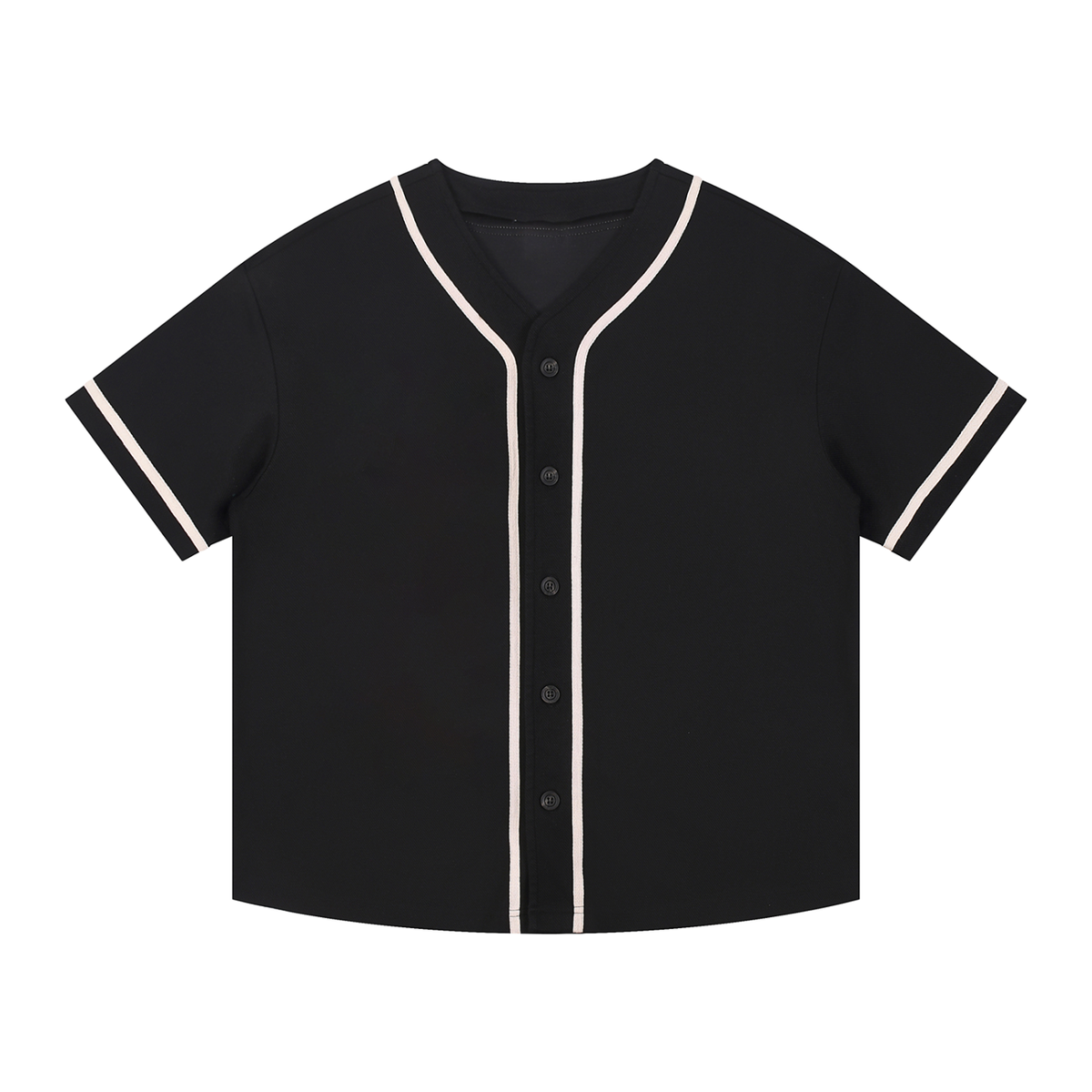 Contrast Piped Button-Up Jersey