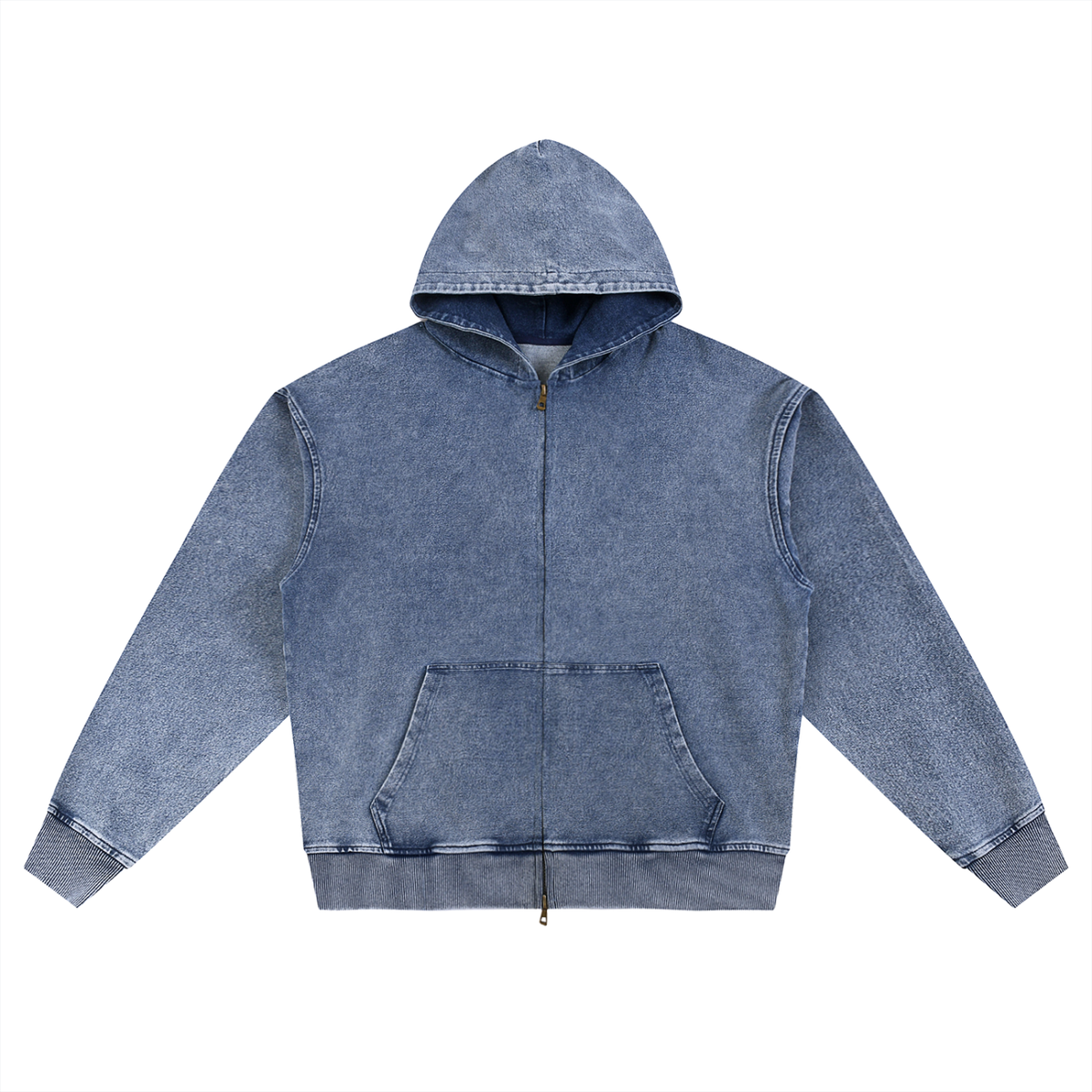Snow Wash Oversized Zip-Up Unisex Hoodie – Customisable