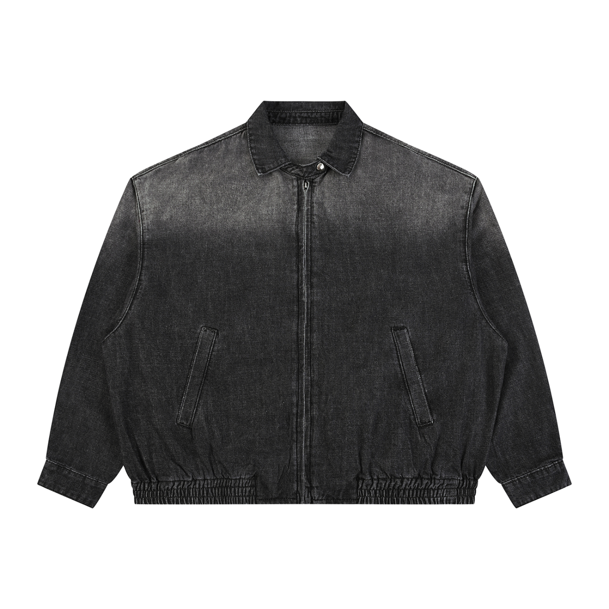 Unisex-Vintage-Wash-Full-Zip-Denim-Jacket-mens-womens-navy-blue-black-white-customisable