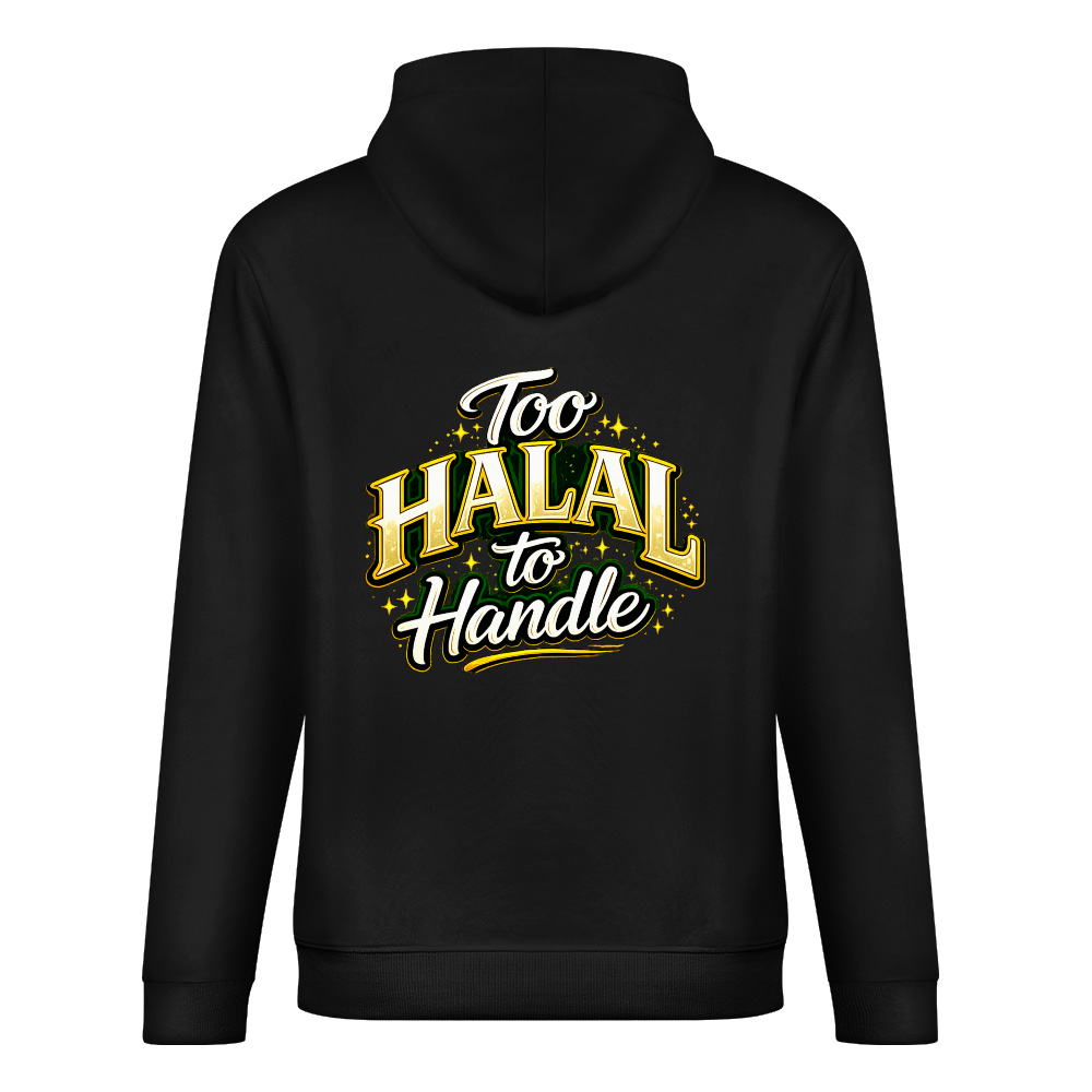 mens-cotton-hoodie-with-too-halal-to-handle-funny-print-in-black-white-magenta-crimson-grey-navy-greyblue-apricot-bordeux-purple-dark-purple