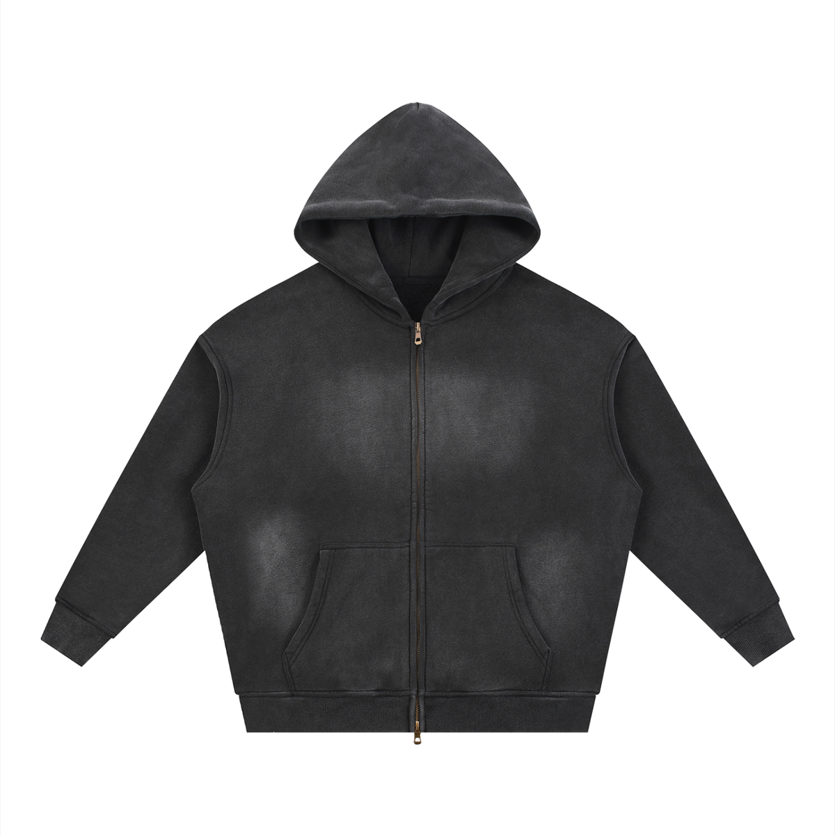 Sunfade Two-way Zipper Boxy Fleece Hoodie