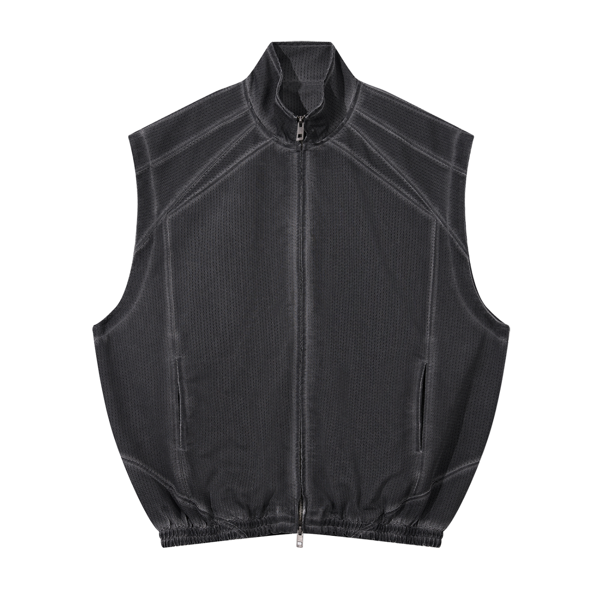 Vintage Wash Mesh Full-Zip Unisex Vest – Customisable