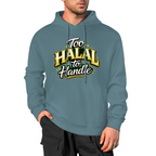 mens-cotton-hoodie-with-too-halal-to-handle-funny-print-in-black-white-magenta-crimson-grey-navy-greyblue-apricot-bordeux-purple-dark-purple